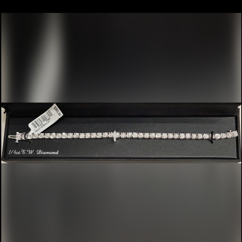 1/4 Cart Diamond Sterling Silver 7" Inch Tennis Bracelet NWT $305